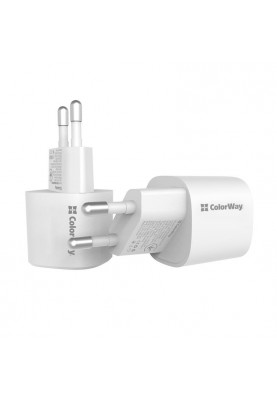 Мережевий зарядний пристрій ColorWay GaN PD Port USB PPS (Type-C PD + USB QC3.0) (33W) White (CW-CHS043PD-WT)