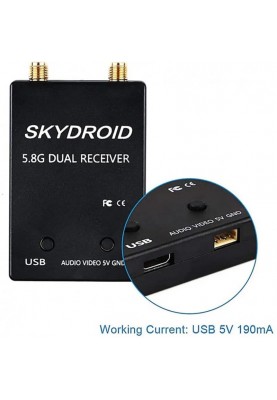 Приймач FPV радіо сигналу Skydroid 5.8G для Android Dual Black (1005005930052108DB)