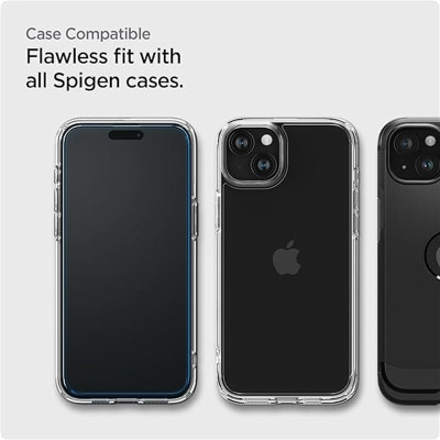 Захисне скло Spigen Glas.tR AlignMaster FC для Apple iPhone 15, Black, 2шт (AGL06906) Захисне скло Spigen Glas.tR AlignMaster FC для Apple iPhone 15, Black, 2шт (AGL06906)