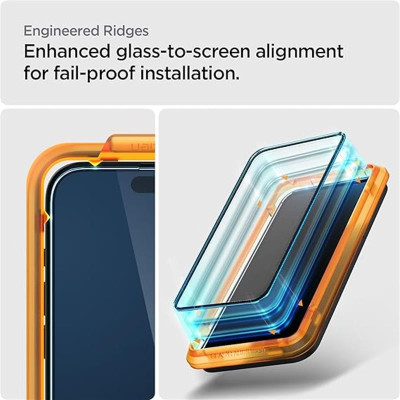 Захисне скло Spigen Glas.tR AlignMaster FC для Apple iPhone 15, Black, 2шт (AGL06906) Захисне скло Spigen Glas.tR AlignMaster FC для Apple iPhone 15, Black, 2шт (AGL06906)
