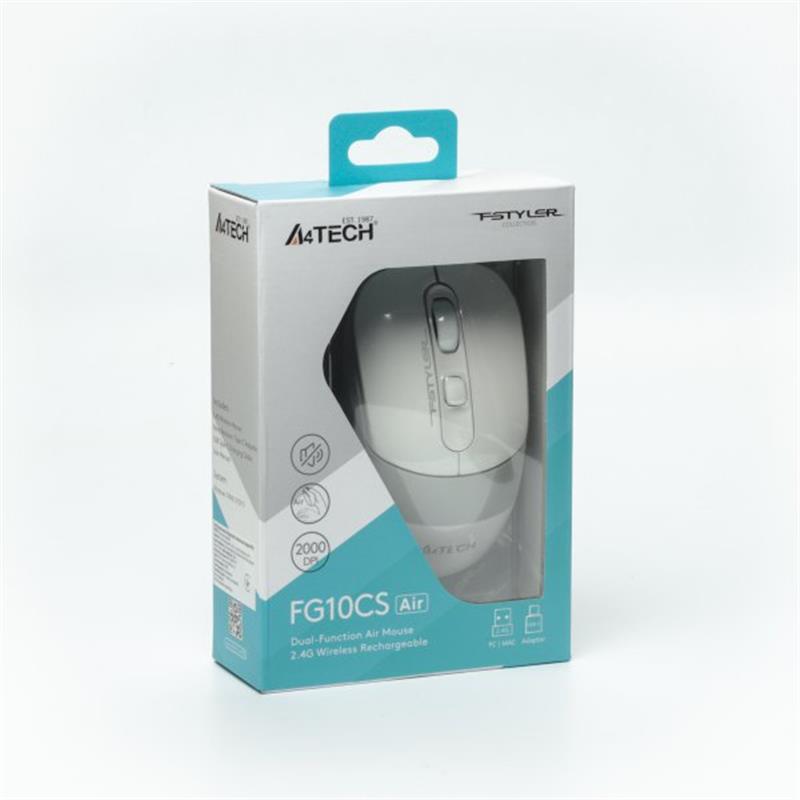 Миша бездротова A4Tech Fstyler FG10CS Air Grayish White