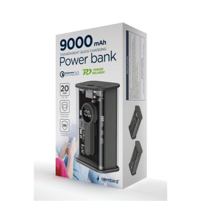 Універсальна мобільна батарея Gembird 9000mAh Black (PB09-TQC3-01)