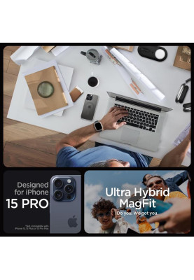 Чохол-накладка Spigen Ultra Hybrid MagFit для Apple iPhone 15 Pro Graphite (ACS06716)