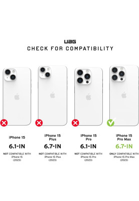 Чохол-накладка Urban Armor Gear Plasma для Apple iPhone 15 Pro Max Ash (114304113131)