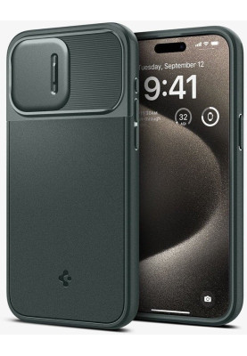 Чохол-накладка Spigen Optik Armor MagFit для Apple iPhone 15 Pro Max Abyss Green (ACS06600)