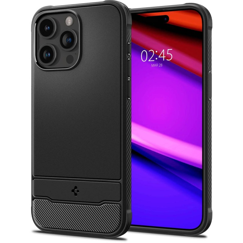 Чохол-накладка Spigen Rugged Armor MagFit для Apple iPhone 15 Pro Matte Black (ACS06703)