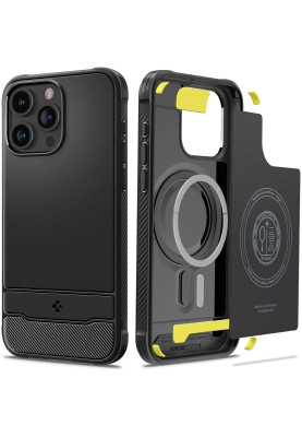 Чохол-накладка Spigen Rugged Armor MagFit для Apple iPhone 15 Pro Matte Black (ACS06703)