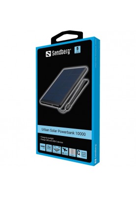 Універсальна мобільна батарея Sandberg Urban Solar Powerbank 10000mAh Black (420-54_VW)