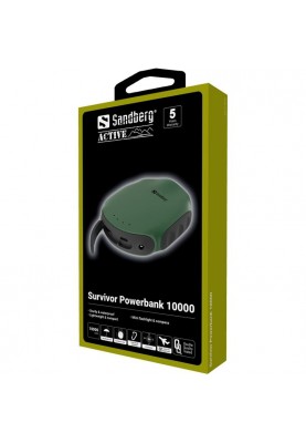 Універсальна мобільна батарея Sandberg Survivor Powerbank 10000mAh Green (420-60)