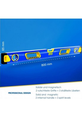 Рівень S&R 800 мм, 3 капсули, магнітний (423034080)