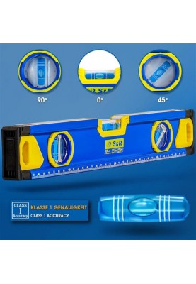 Рівень S&R 400 мм, 3 капсули, магнітний (423032040)