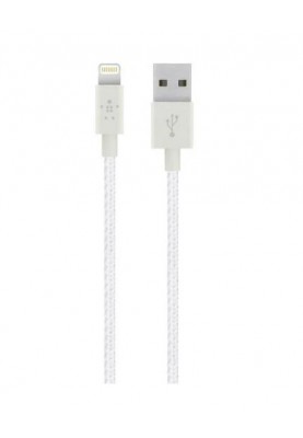 Кабель Belkin Mixit Metallic USB-Lightning, 1.2 м White (F8J144-04-WHTTM)