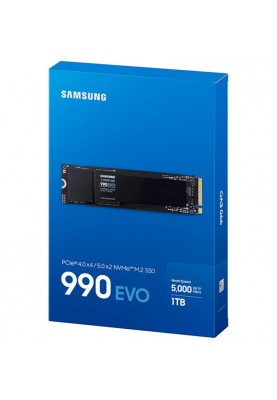 Накопичувач SSD 1ТB Samsung 990 EVO M.2 2280 PCIe 5.0 x4 NVMe V-NAND TLC (MZ-V9E1T0BW)