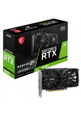 Відеокарта GF RTX 3050 6GB GDDR6 Ventus 2X OC MSI (GeForce RTX 3050 VENTUS 2X 6G OC)