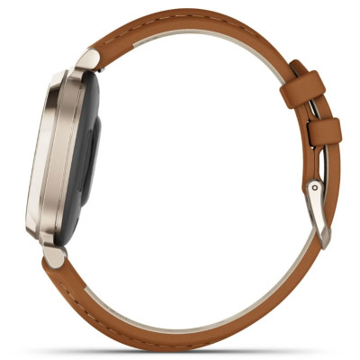Смарт-годинник Garmin Lily 2 Cream Gold with Tan Leather Band (010-02839-60)