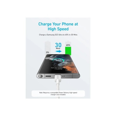 Кабель Anker 322 USB-C - USB-C, 1.8 м, White (A81F6H21) Кабель Anker 322 USB-C - USB-C, 1.8 м, White (A81F6H21)
