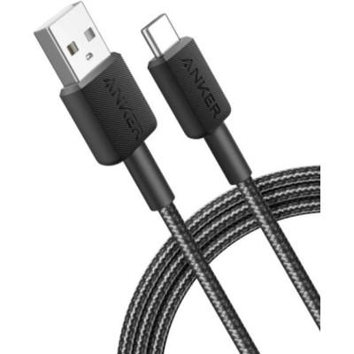 Кабель Anker 322 USB-A - USB-C, 0.9 м, Black (A81H5G11)