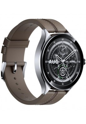 Смарт-годинник Xiaomi Watch 2 Pro Silver Case with Brown Leather Strap (BHR7216GL)