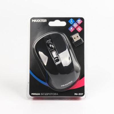 Миша бездротова Maxxter Mr-337 Black Миша бездротова Maxxter Mr-337 Black