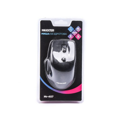 Миша бездротова Maxxter Mr-407 Black Миша бездротова Maxxter Mr-407 Black