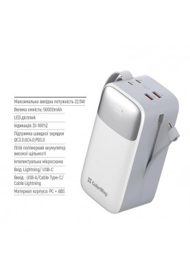 Універсальна мобільна батарея ColorWay 50000mAh White (CW-PB500LPA4WT-PDD)