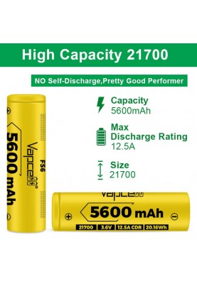 Акумулятор Vapcell 21700 Li-Ion 5600 mAh