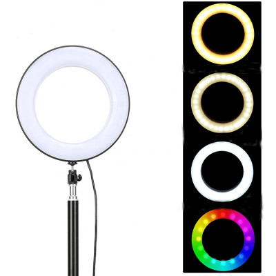Кільцева USB RGB LED-лампа Zomei RGB108 8` + штатив 0.45 м (RGB108)