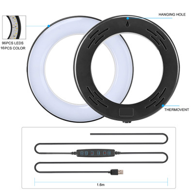 Кільцева USB RGB LED-лампа Zomei RGB108 8` + штатив 0.45 м (RGB108)