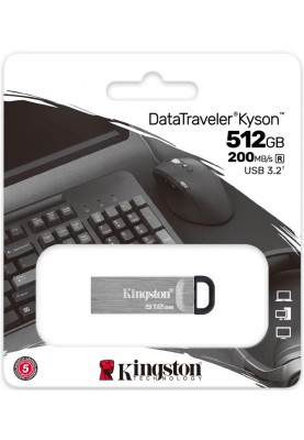 Флеш-накопичувач USB3.2 512GB Kingston DataTraveler Kyson Silver/Black (DTKN/512GB)