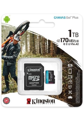 Карта пам`яті MicroSDXC 1TB UHS-I/U3 Class 10 Kingston Canvas Go! Plus R170/W90MB/s + SD-адаптер (SDCG3/1TB)