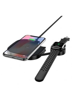 Бездротовий зарядний пристрій Usams US-CD89 2in1 Wireless Charger 10W Black (CD89JN01)