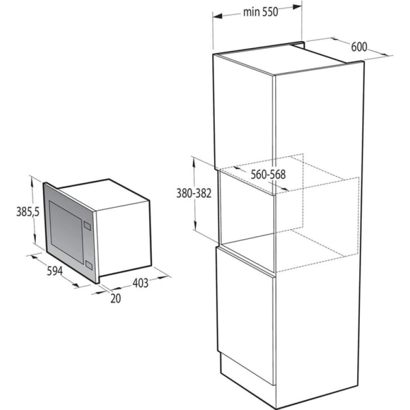 Мікрохвильова піч Gorenje BMI251SG3BG