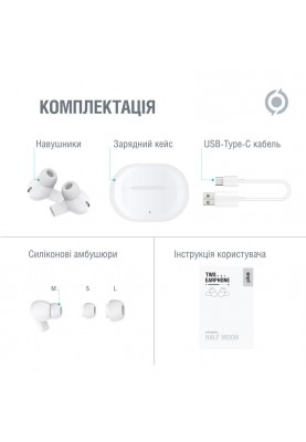 Bluetooth-гарнiтура Piko TWS-HalfMoon White (1283126583391)