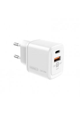 Мережевий зарядний пристрій Intaleo TCG30GAN USB-C PD+USB-A QC 3.0 White (1283126578274)