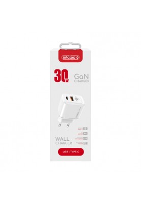 Мережевий зарядний пристрій Intaleo TCG30GAN USB-C PD+USB-A QC 3.0 White (1283126578274)