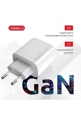 Мережевий зарядний пристрій Intaleo TCG65GAN 2USB-C PD+USB-A QC 3.0 White (1283126559525)