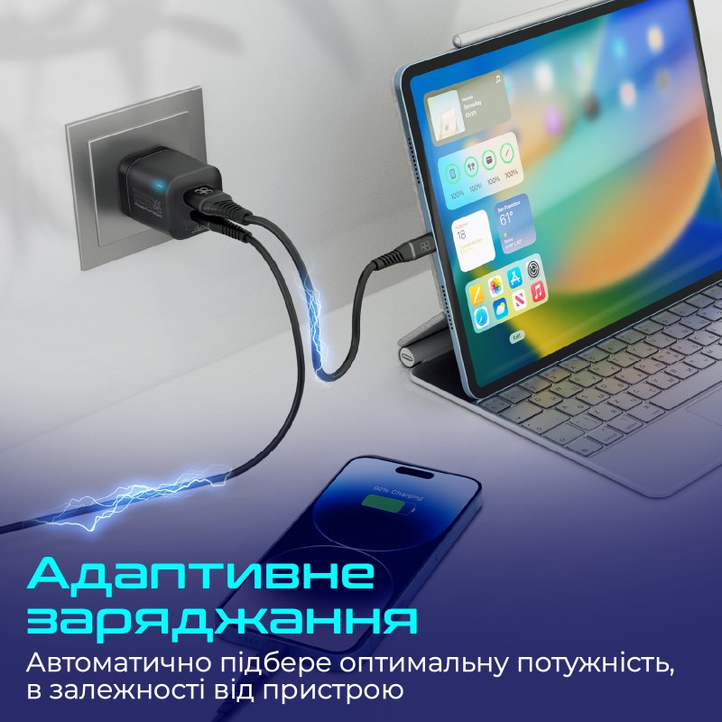 Зарядний пристрій Promate PowerPort-25AC Black