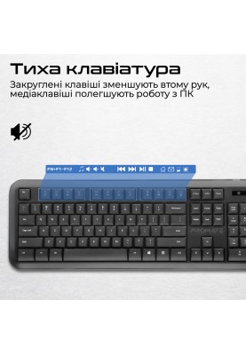 Комплект (клавіатура, мишка) бездротовий Promate ProCombo-6  Black