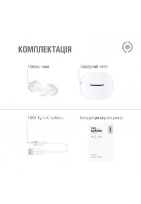 Bluetooth-гарнiтура Piko TWS-MiniJoy White (1283126583421)