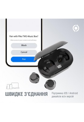 Bluetooth-гарнiтура Piko TWS-MusicBox Black (1283126583414)