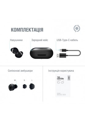 Bluetooth-гарнiтура Piko TWS-MusicBox Black (1283126583414)