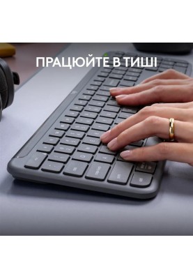 Клавiатура бездротова Logitech Signature Slim K950 US Graphite USB (920-012465)