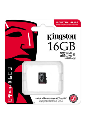 Карта пам`ятi MicroSDHC 16GB UHS-I/U3 Class 10 Kingston Industrial (SDCIT2/16GBSP)