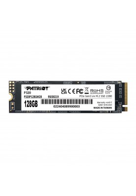 Накопичувач SSD   128GB Patriot P320 M.2 2280 PCIe 3.0 x4 NVMe TLC (P320P128GM28)