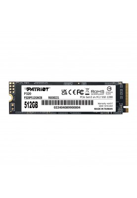 Накопичувач SSD  512GB Patriot P320 M.2 2280 PCIe 3.0 x4 NVMe TLC (P320P512GM28)