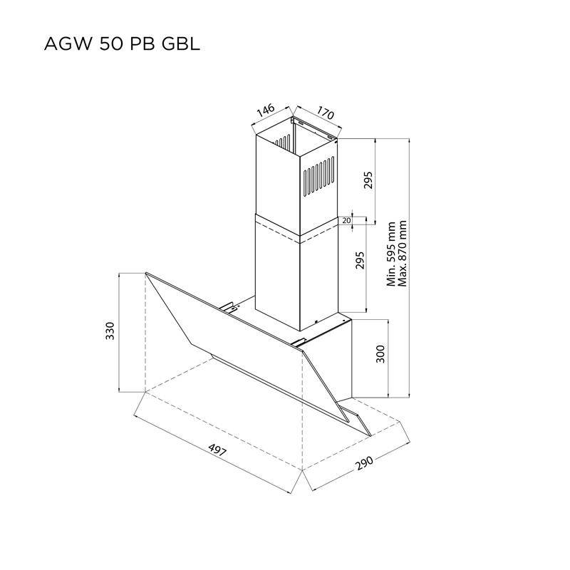 Витяжка Pyramida AGW 50 PB GBL