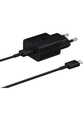Мережевий зарядний пристрій Samsung EP-T1510X Black, 1хUSB Type-C, 15W + кабель USB Type-C (EP-T1510XBEGEU)