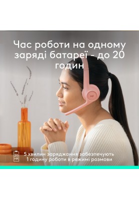 Bluetooth-гарнітура Logitech Zone 300 Wireless Rose (981-001412)