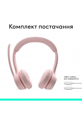 Bluetooth-гарнітура Logitech Zone 300 Wireless Rose (981-001412)