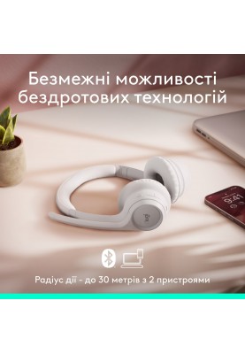 Bluetooth-гарнітура Logitech Zone 300 Wireless Off-White (981-001417)